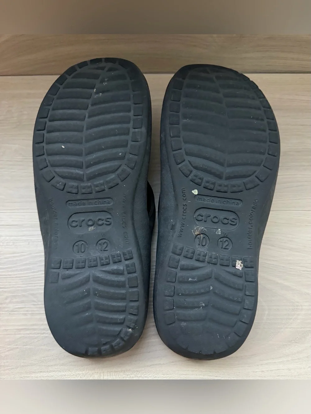 Crocs mens flip flops black Men’s Size 10/Women’s Size 12